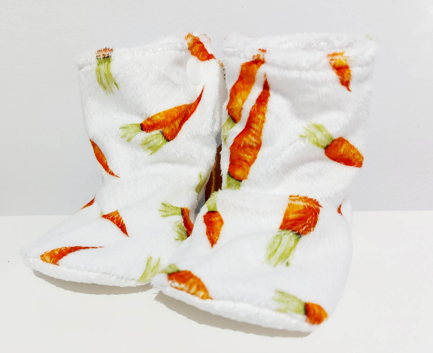 Pantoufles Minky motifs- ADULTE (carotte)