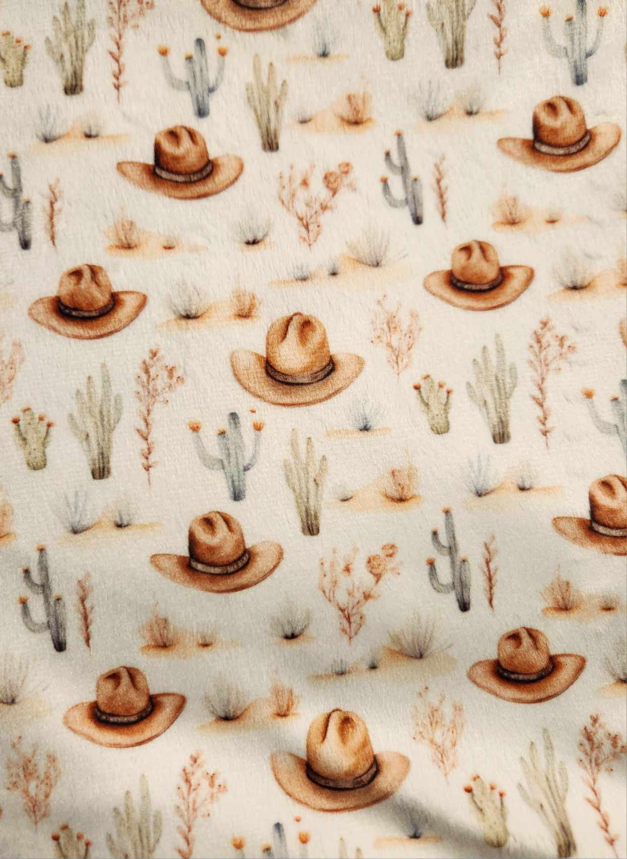 Pantoufles Minky Adulte- (Chapeau Cowboy)