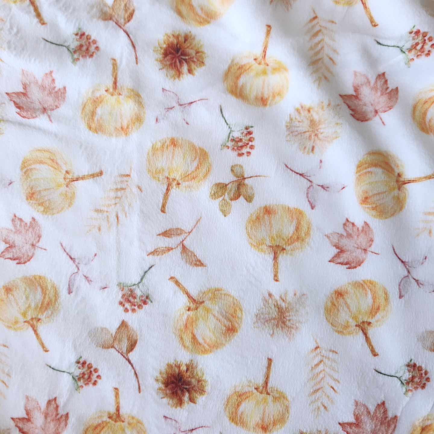 Pantoufles minky motif- ENFANT (Citrouille automne)