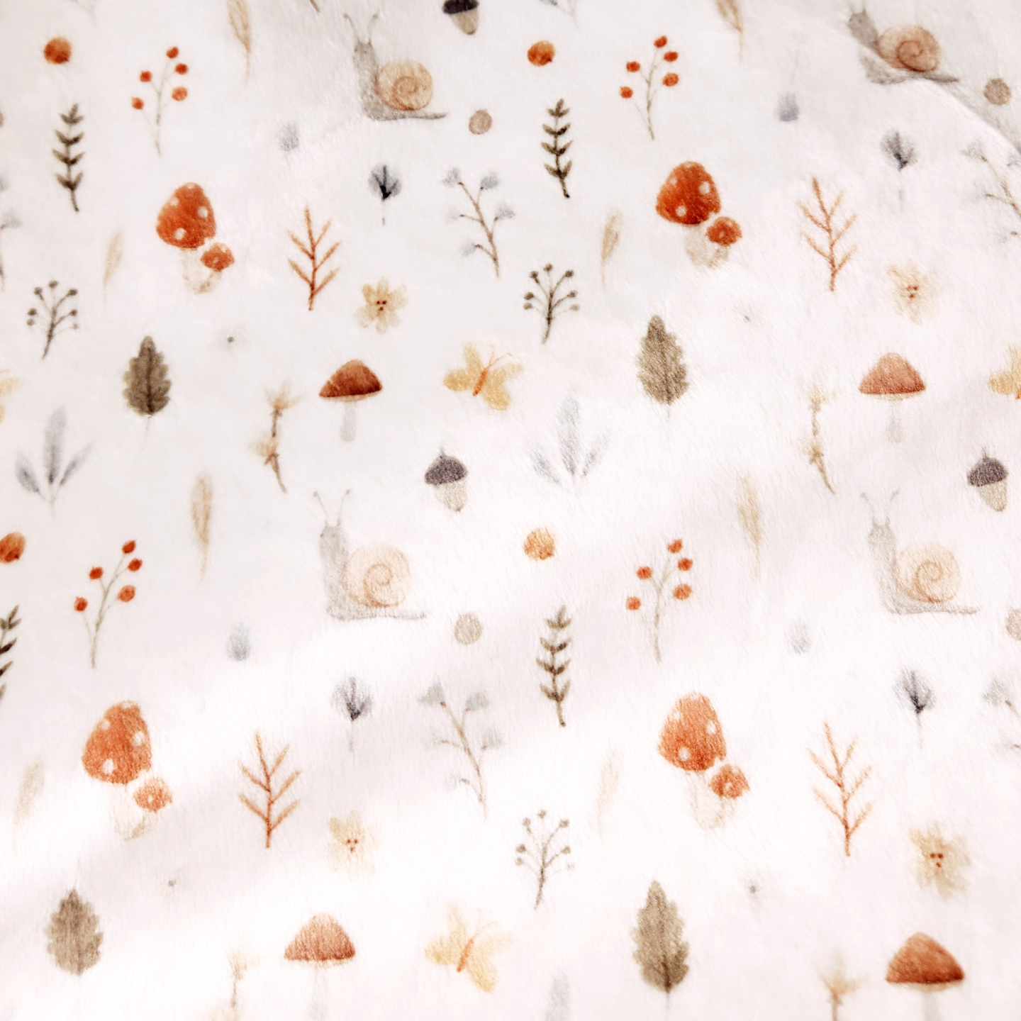 Pantoufles minky motif- ADULTE (Doux champignons)