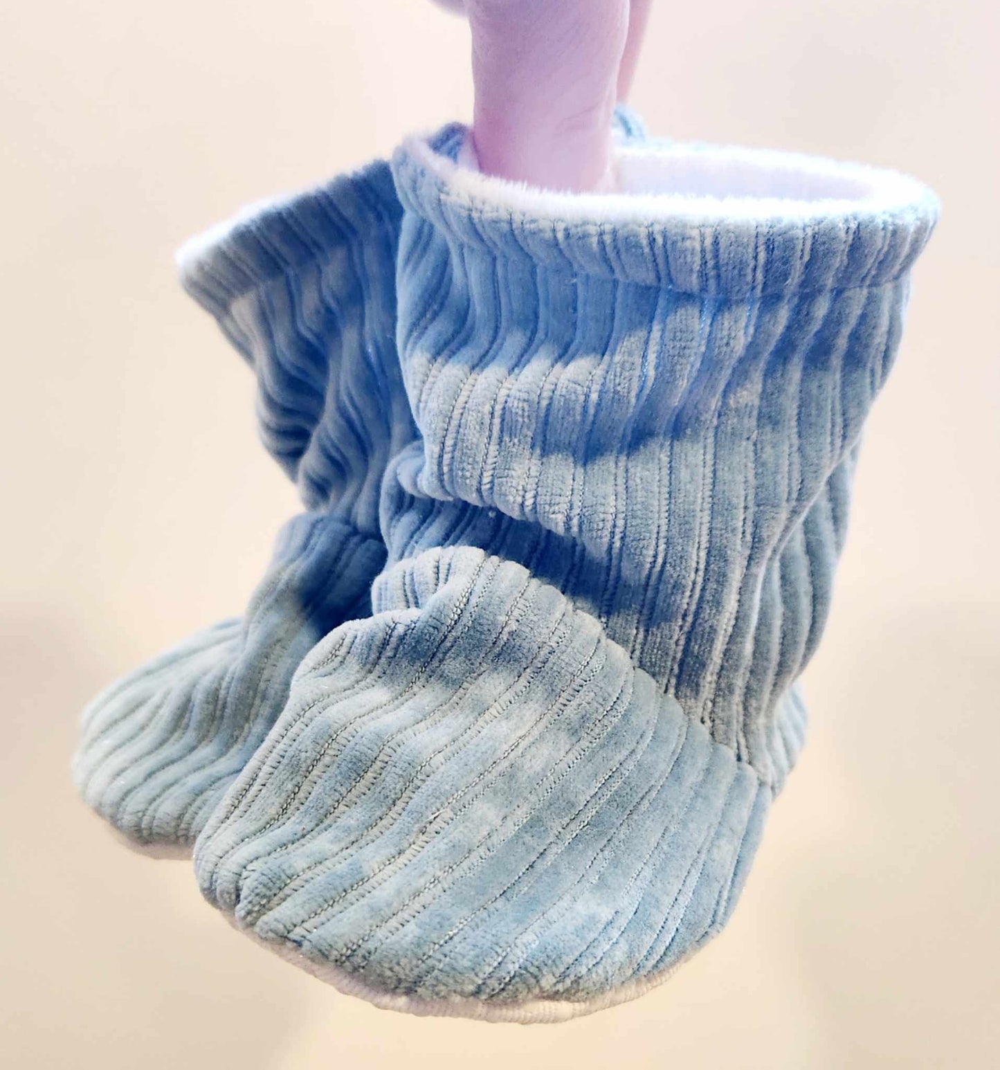 Pantoufles Jersey corduroy- ADULTE (bleu)