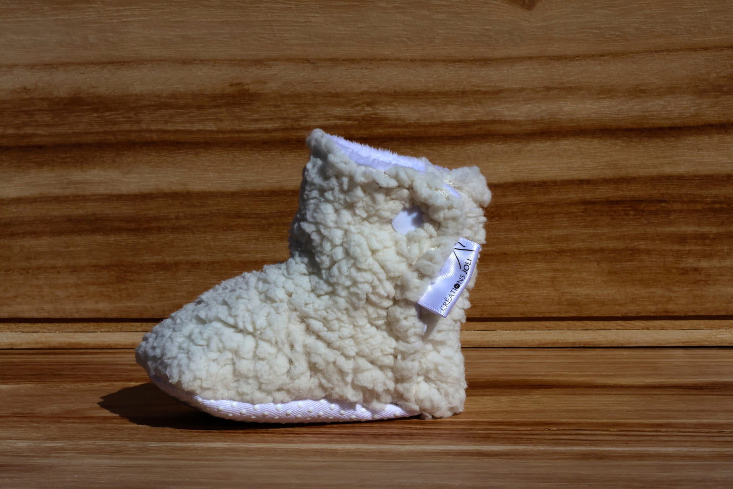 Pantoufles Sherpa- ADULTE (blanc)