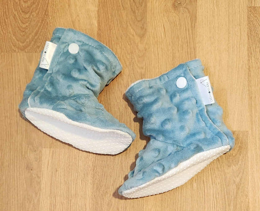 Pantoufles minky unies- BÉBÉ (Bleu)