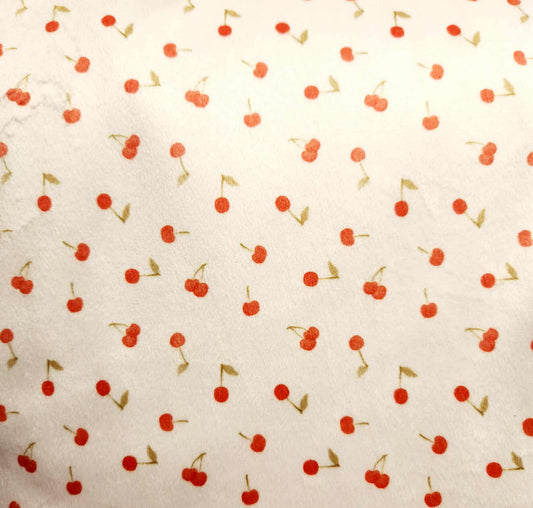 Pantoufles minky- ADULTE (Cerises)