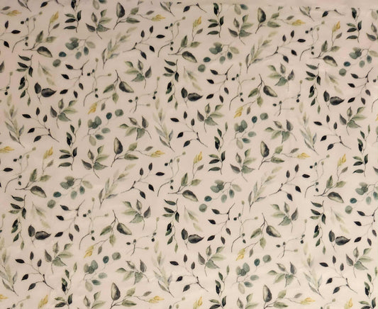 Pantoufles Minky motifs- BÉBÉ (Feuillage vert doux)