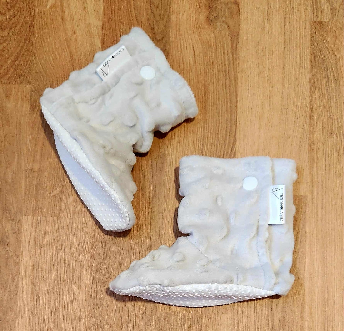 Pantoufles minky uni- ENFANT (gris pâle)