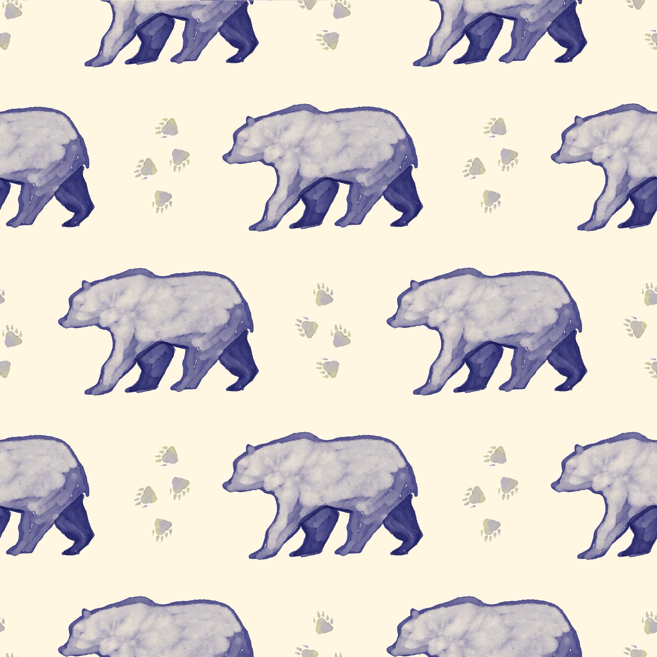 Pantoufles minky Ours aquarelle – fond beige