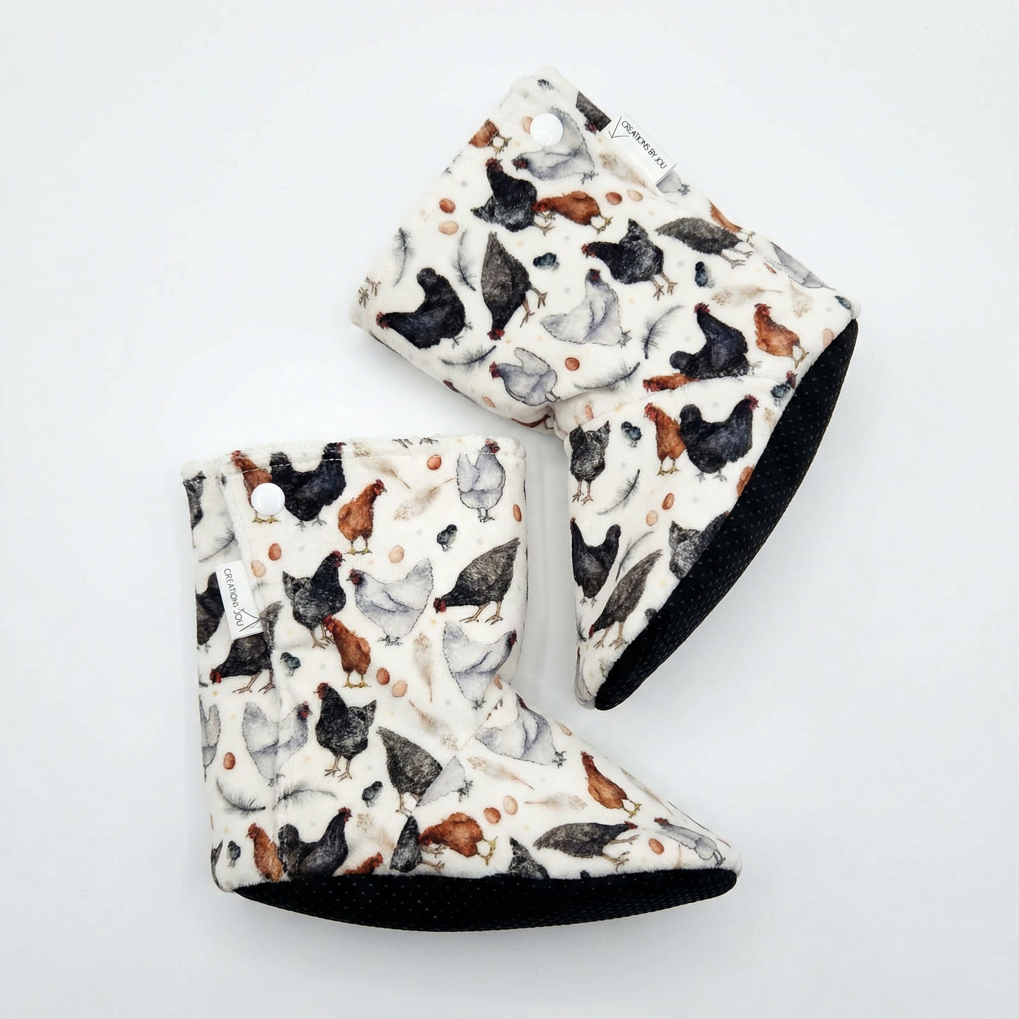 Pantoufles minky motifs (animaux) – Bébé