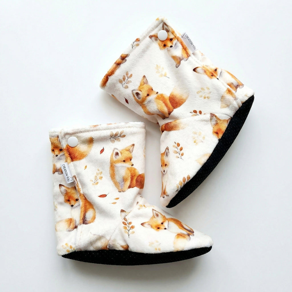 Pantoufles minky motifs (animaux) – Bébé