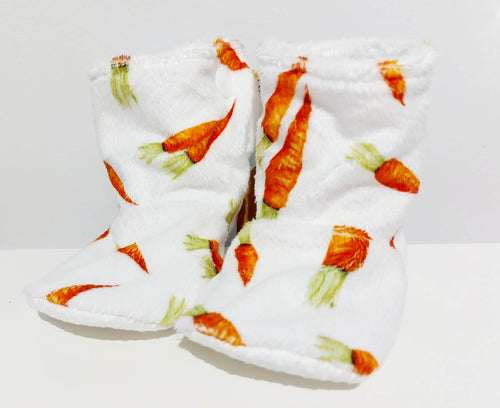 Pantoufles minky motifs (nourriture) – Bébé