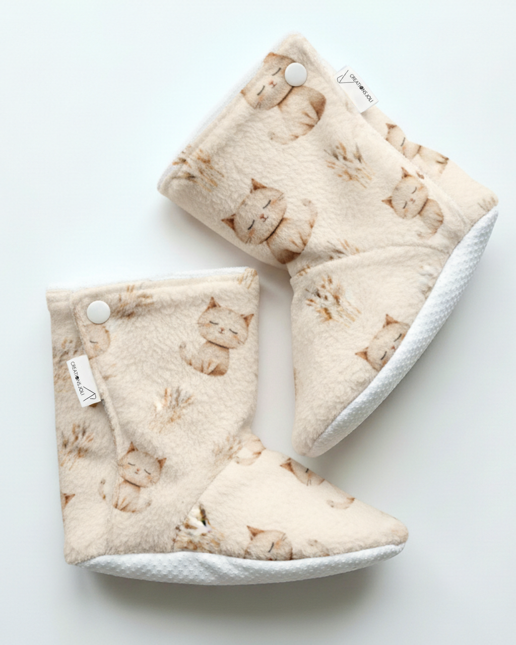 Pantoufles minky motifs (animaux) – Bébé