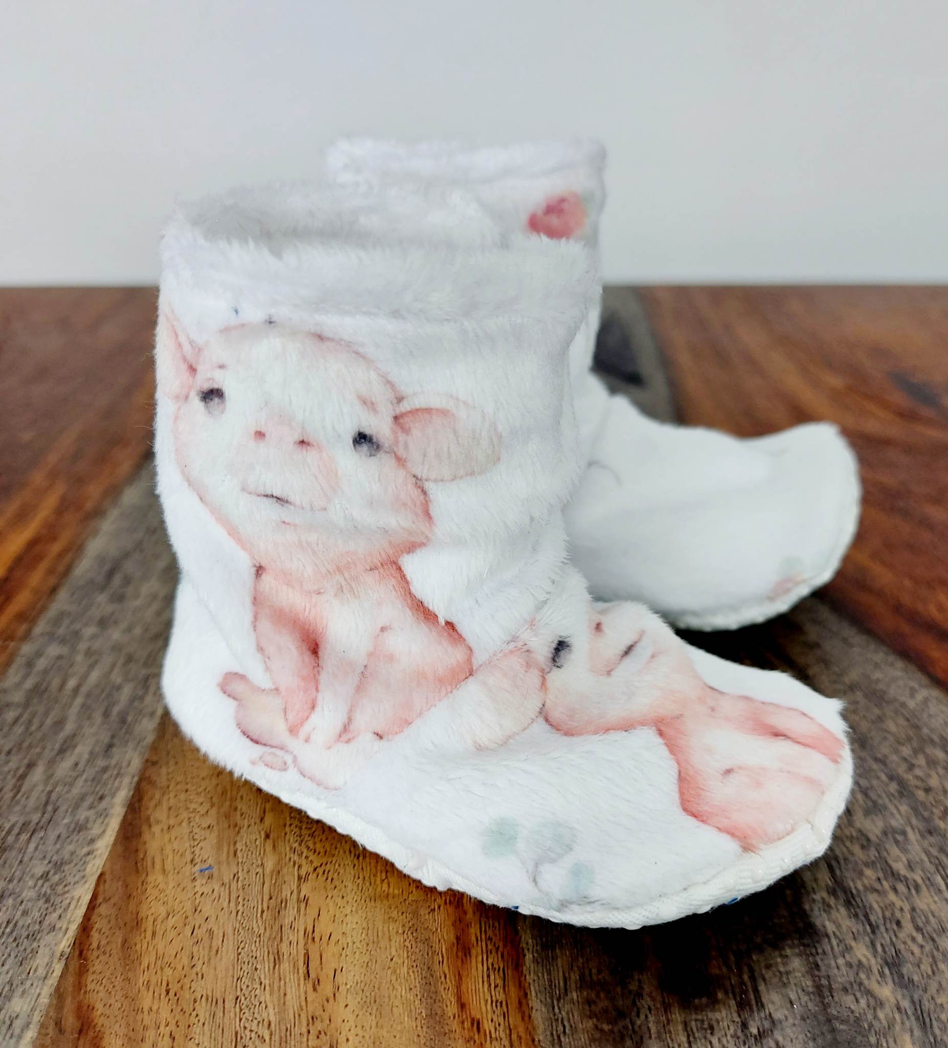 Pantoufles minky motifs (animaux) – Bébé