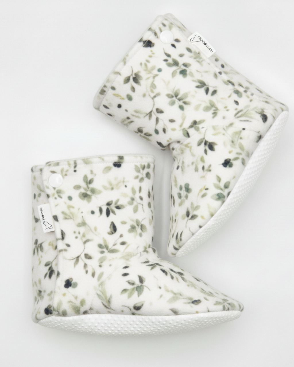 Pantoufles minky motifs (floraux) – Bébé