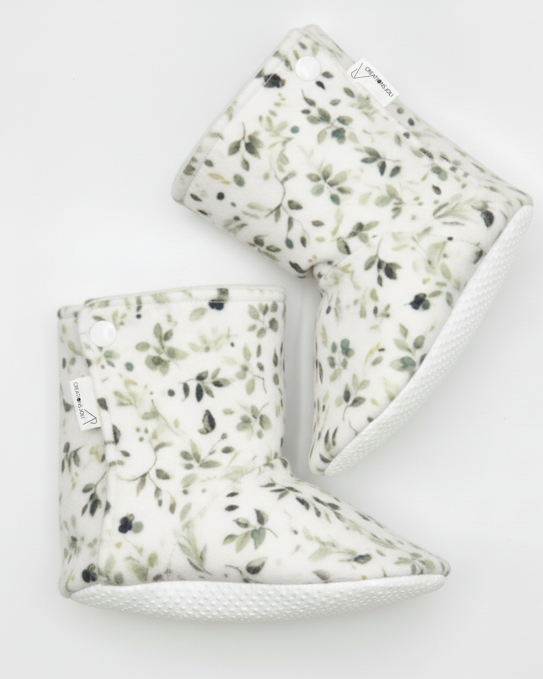 Pantoufles minky motifs (floraux) – Bébé