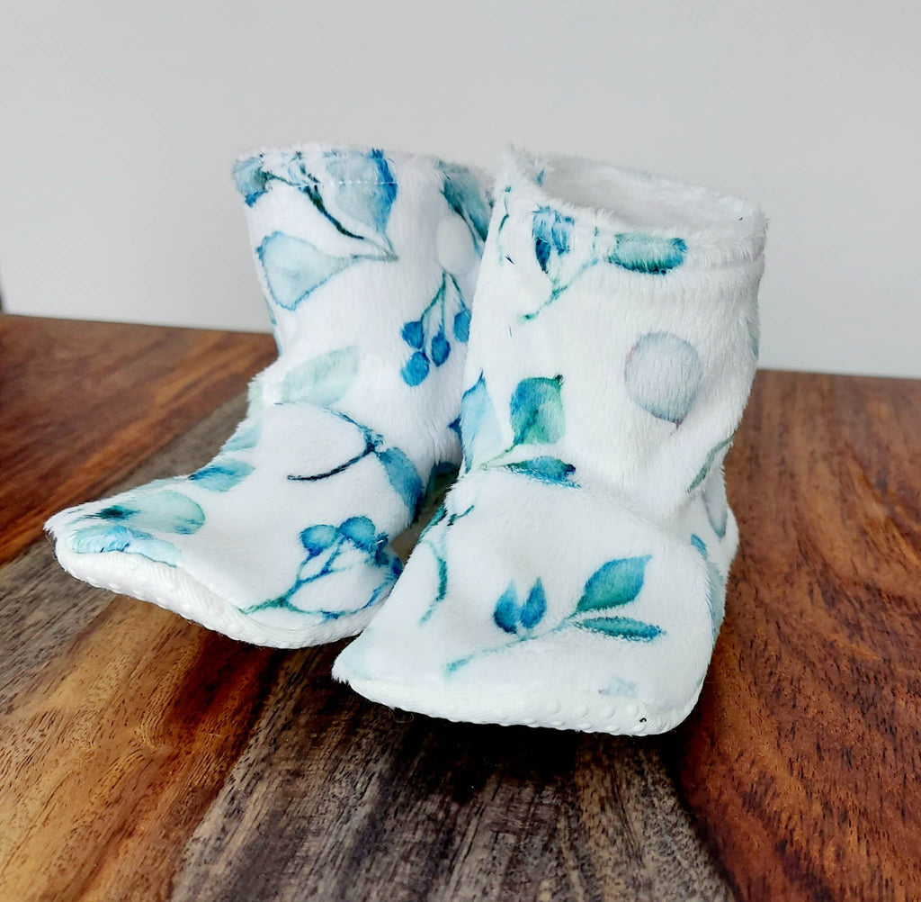 Pantoufles minky motifs (floraux) – Bébé