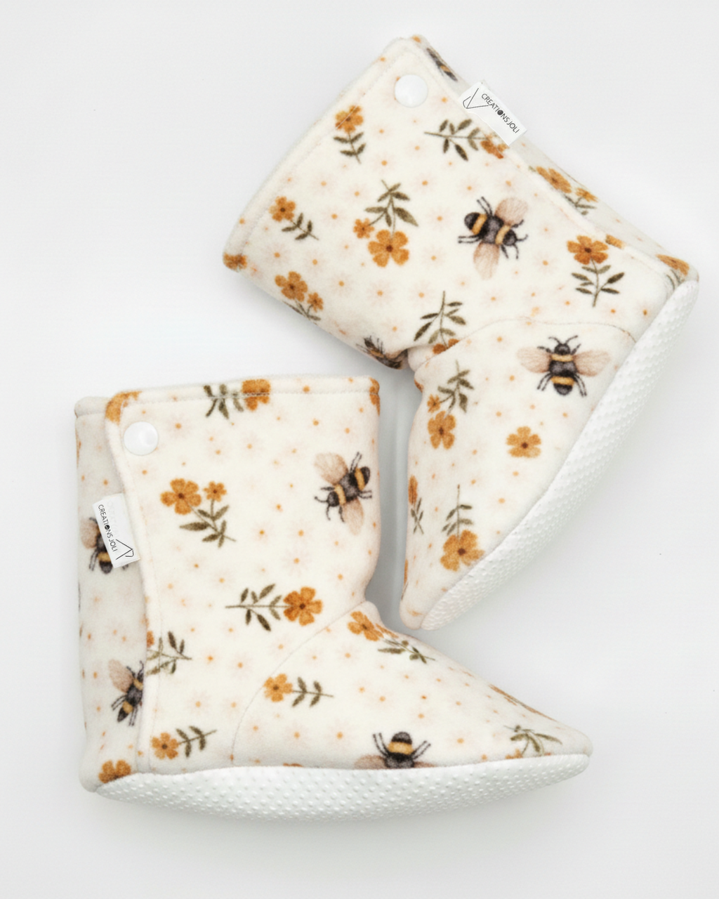 Pantoufles minky motifs (floraux) – Bébé