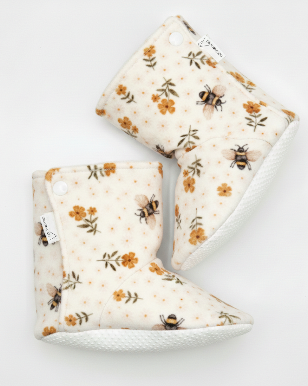 Pantoufles minky motifs (floraux) – Bébé