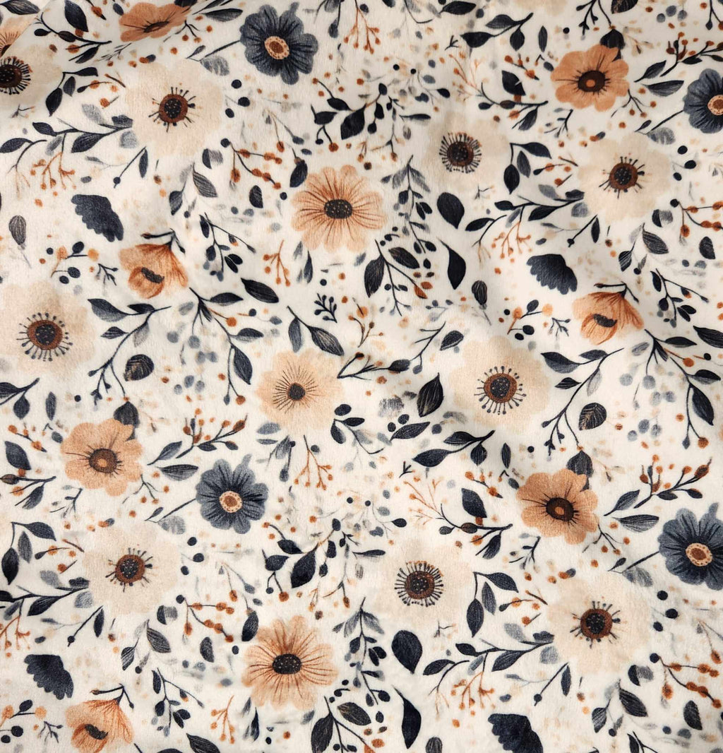 Pantoufles minky motifs (floraux) – Bébé