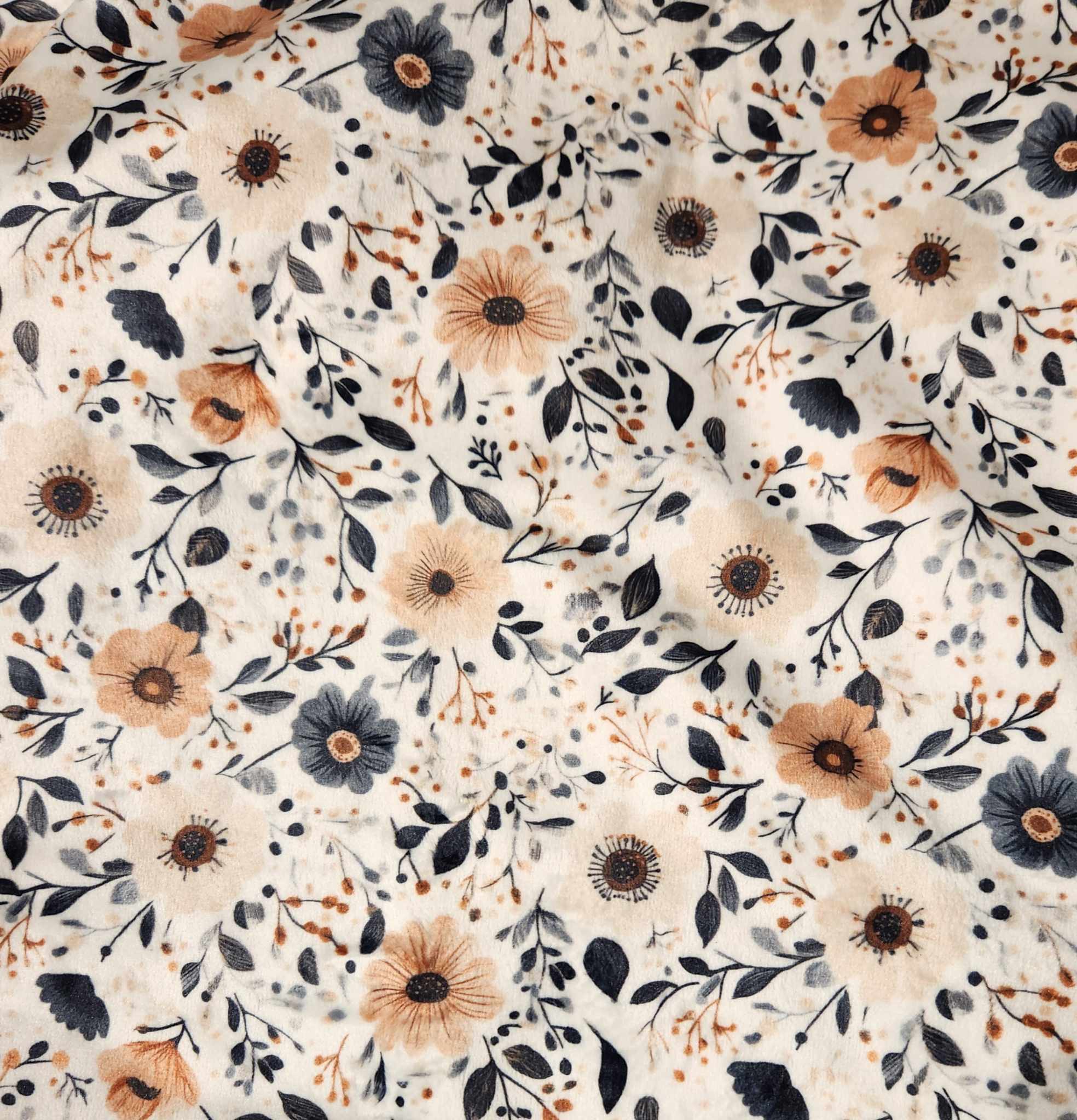 Pantoufles minky motifs (floraux) – Adulte