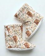 Pantoufles minky motifs (animaux) – Bébé