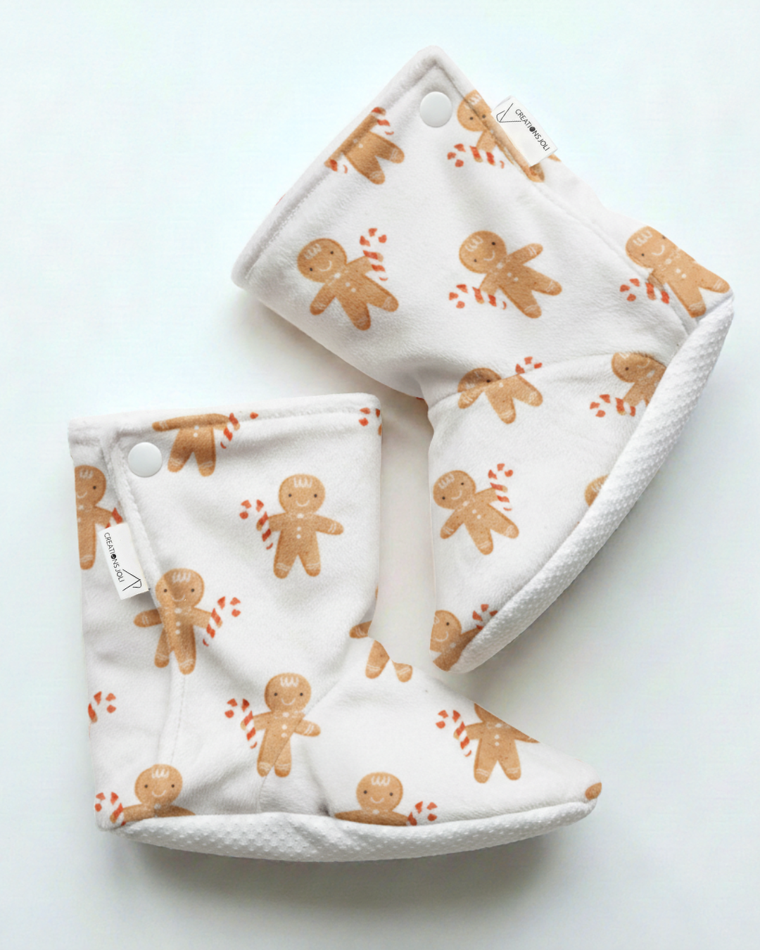Pantoufles minky motifs (nourriture) – Bébé