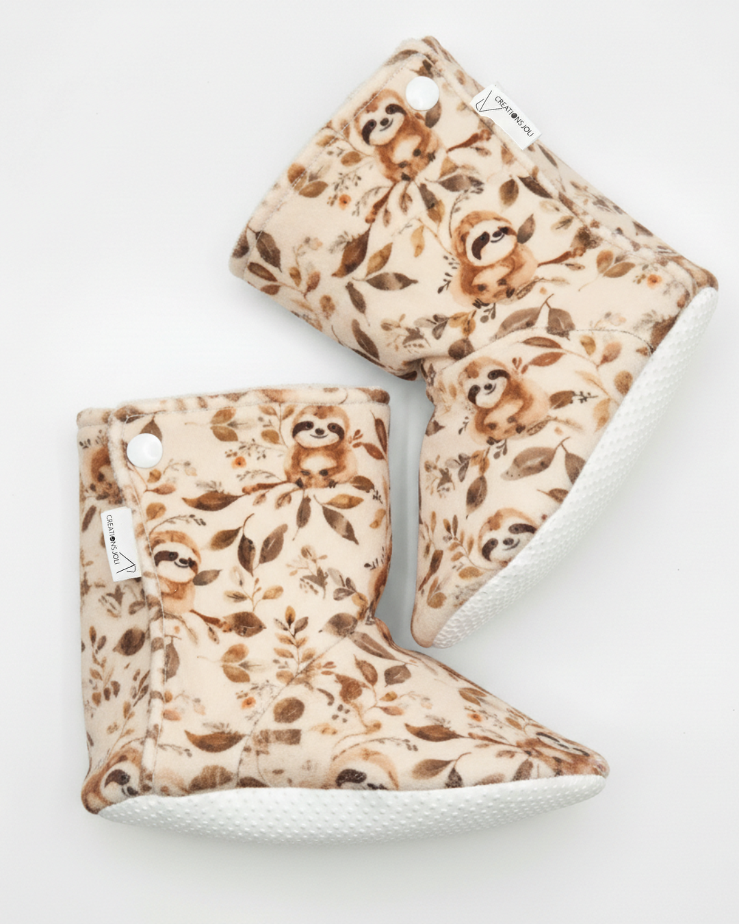 Pantoufles minky motifs (animaux) – Bébé