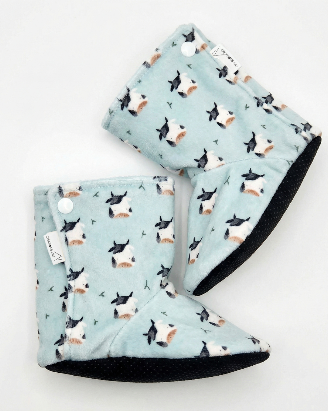 Pantoufles minky motifs (animaux) – Bébé