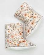 Pantoufles minky motifs (floraux) – Bébé