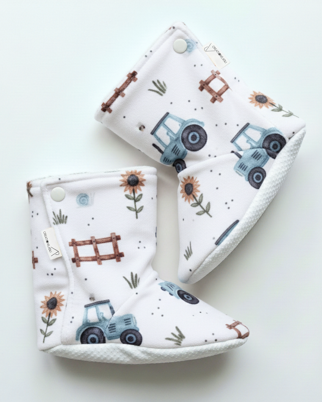 Pantoufles minky motifs (divers) – Bébé