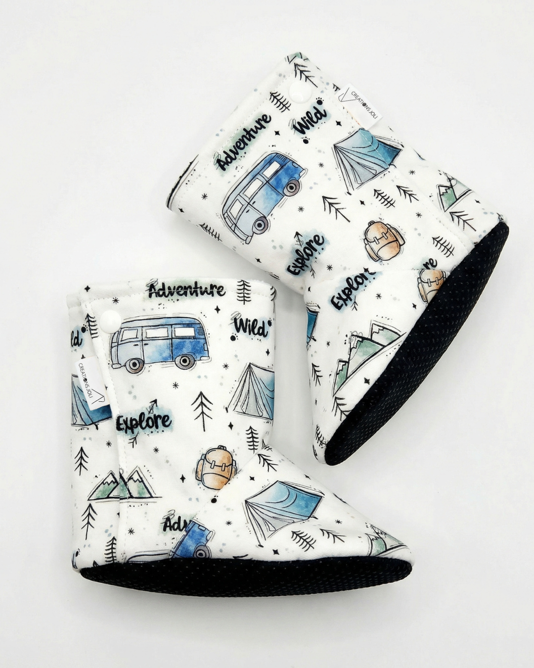 Pantoufles minky motifs (divers) – Bébé