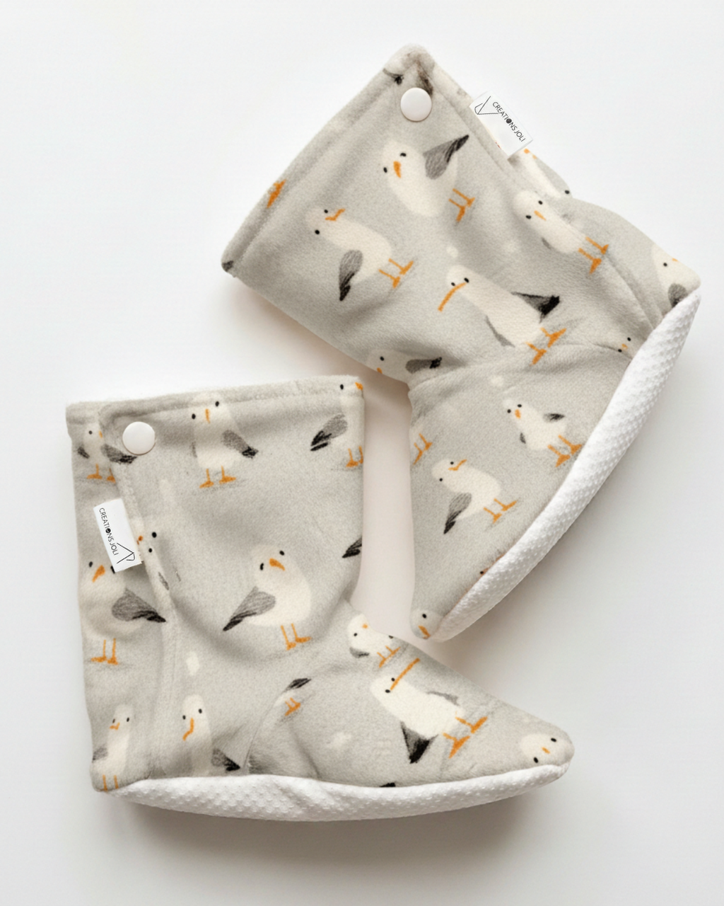 Pantoufles minky motifs (animaux) – Bébé