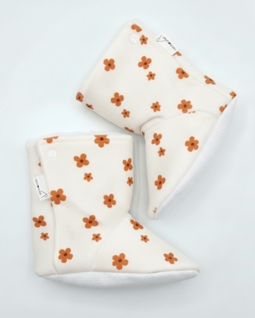 Pantoufles minky motifs (floraux) – Bébé