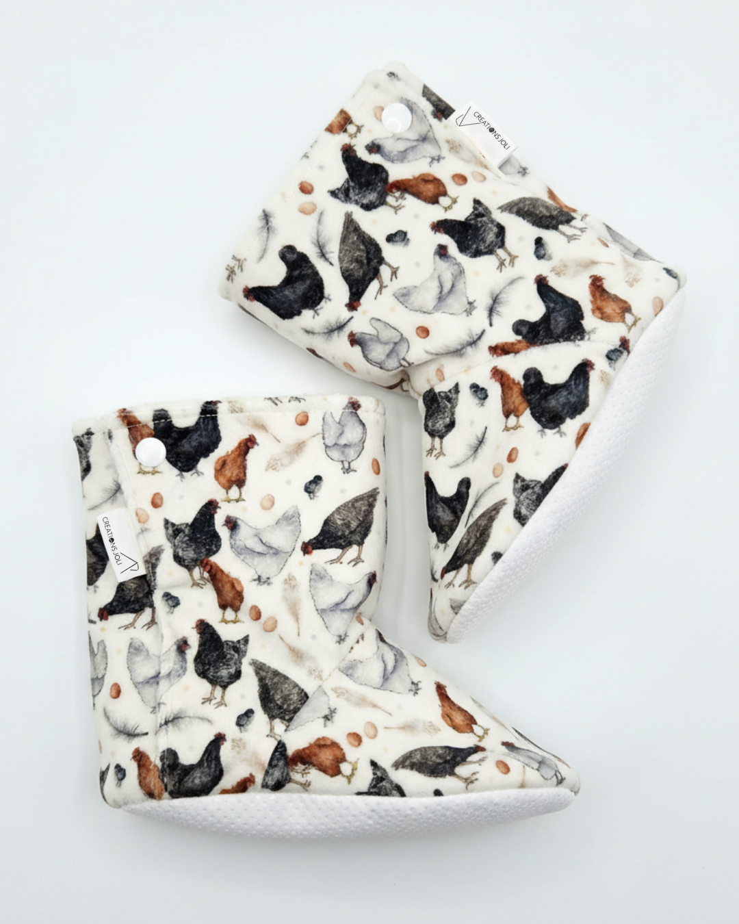 Pantoufles minky motifs (animaux) – Bébé