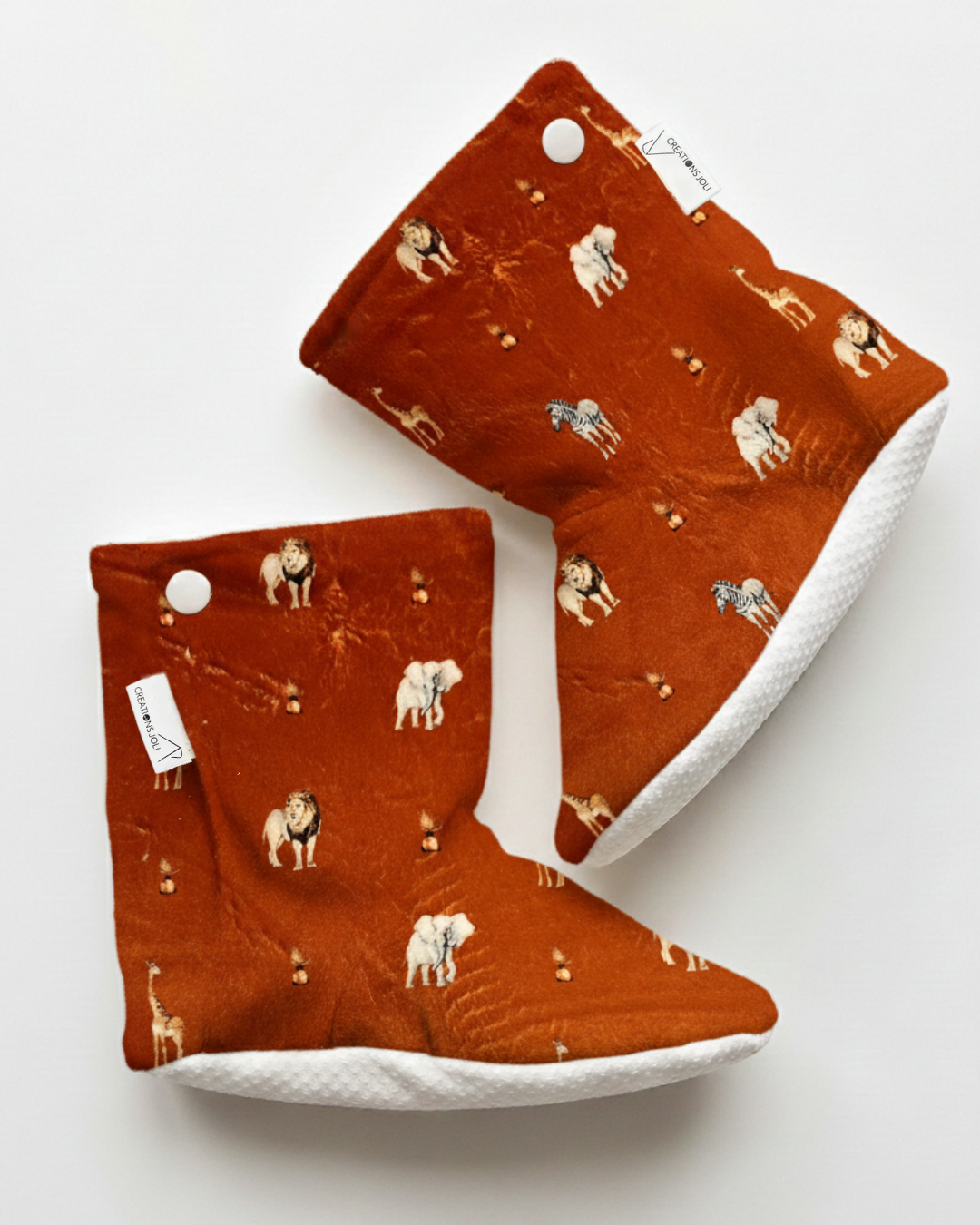 Pantoufles minky motifs (animaux) – Bébé