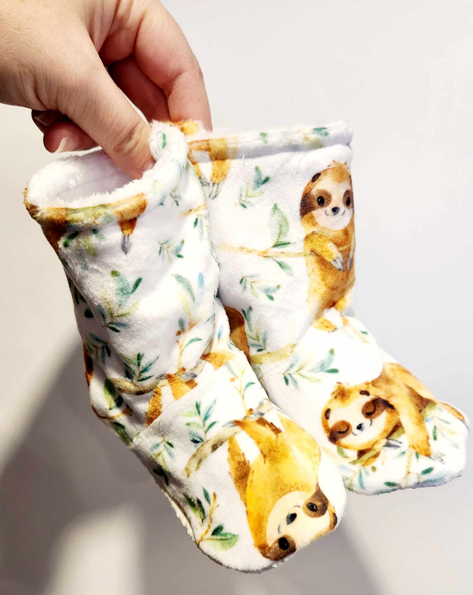 Pantoufles minky motifs (animaux) – Bébé