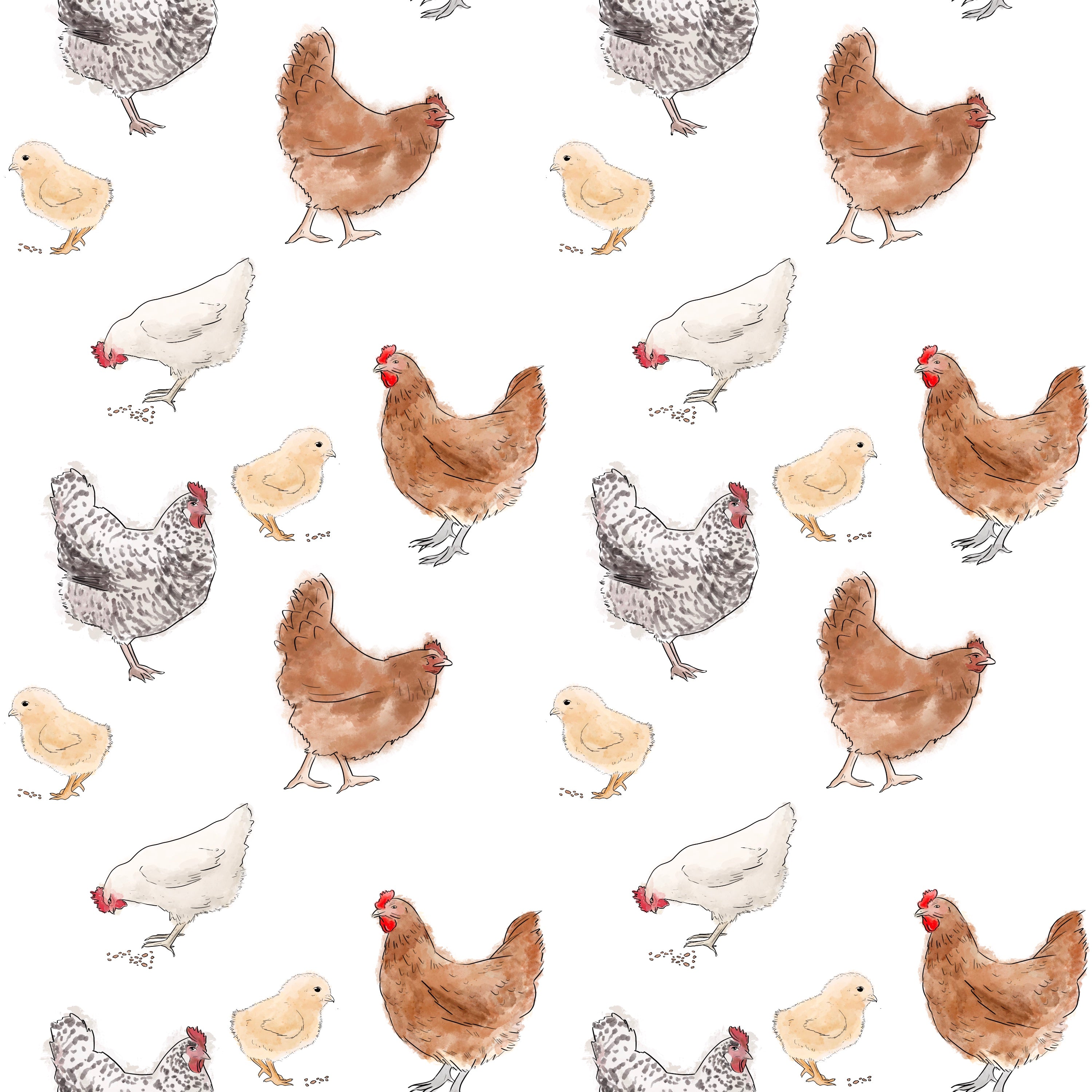 Pantoufles minky Poule – fond blanc